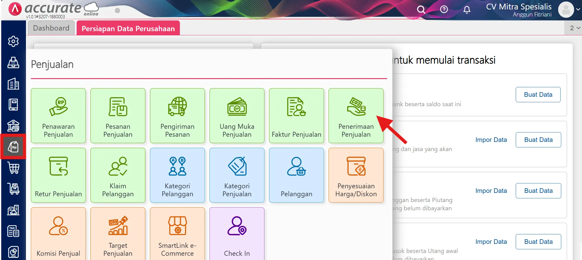 fitur penerimaan penjualan Accurate Online